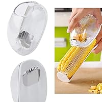 Novelty Corn Stripping Tool, Practical Corn Peeler, Corn Stripper, Cob Remover, Corn Shaver Gadgets. It Can Protect Hands from Incised wound(White)