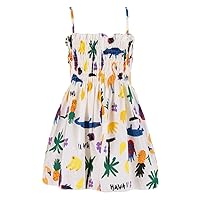 Spaghetti Strap Dress for Toddler Girl Floral Sleeveless Dress Summer Dress for Kids 2 to 9 Years Gifts Birthday Easter