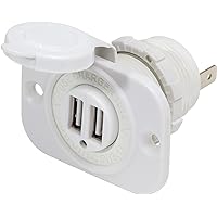 Blue Sea Systems 1016200 12V DC Dual USB Charger Socket, White