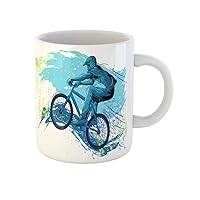 Coffee Mug Bmx of Sportsman Cycling Extreme Bike Freestyle Triathlon Bicycle 11 Oz Ceramic Tea Cup Mugs Best Gift Or Souvenir For Family Friends Coworkers
