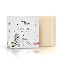 Eucalyptease' Sensual Soap Bar for Men - Luxury Scented Hydrating Cleansing Men's Soaps - Small Batch Cold Process Bathing Body Wash Made from Natural Eucalyptus Essential Oil - 5 Ounces