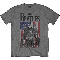 The Beatles T-Shirt-Mens Gray Las Vegas 1964 Concert Tee