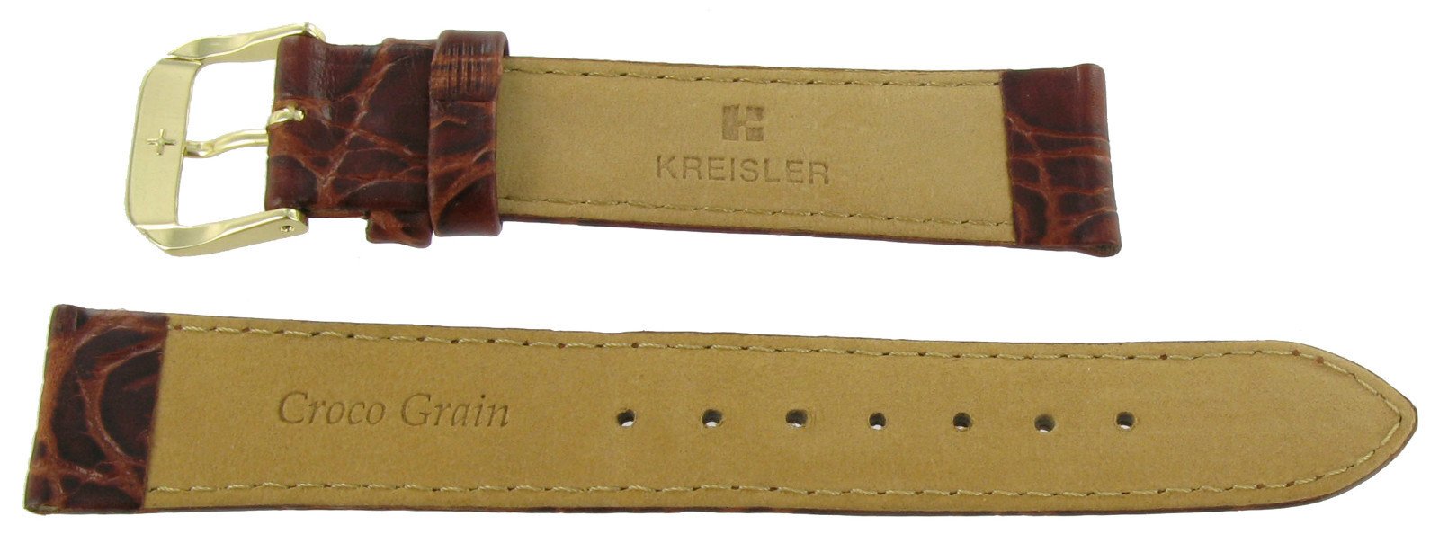 Milano Watchbands 13mm Kreisler Honey Tan Brown Croco Grain Genuine Leather Ladies Band Reg BOGO