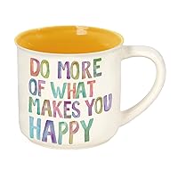Enesco Our Name is Mud Do What Makes You Happy Camper Coffee Mug, 16 Ounce, Multicolor