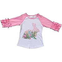 Little Girl Kids Clothing Short Sleeve Raglan Cotton Shirt Top Tee T-Shirt 2-8