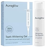 Auraglow 35% Teeth Whitening Gel & Whitening Gel Toothpaste Booster
