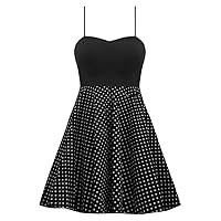 Rockabilly Polka Dot Dress with Petticoat in Black