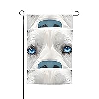 (Blue Eyes Wolf) Spring Summer Garden Flag 12x18 Inch Double Sided, Welcome Garden Flags For Lawn Outdoor Decor(Only Flag)