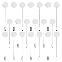60Pcs Flat Round Tray Lapel Pin for Craft,Silver Safety Stick Pins Stainless Steel Brooch Pin Needle Suit Tie Hat pin Scarf Badge for DIY Costume Jewelry Making Accessories
