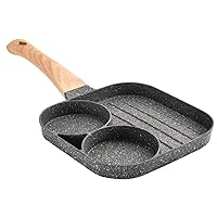 Frying Grill Pan, Nonstick 3-In-1 Grill Pans for Stove Tops with Granite Coating & Solid Heat Resistant Handle, Gas Stove Induction Cooker Universal