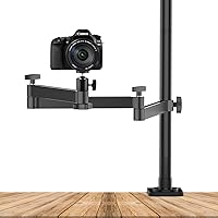 ULANZI Camera Desk Mount Stand with Flexible Arm, Overhead Mount, Articulated Arm with 360° Rotatable Ball Head, Aluminum Desk Mounting Stand for Ring Light/DSLR Camera/Webcam/Panel Light