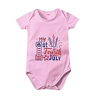 Long Sleeve Baby Girl Shirt Toddler Kids Infant 4 of July Letters Prints Short Sleeve Long Sleeve Girls Leotard
