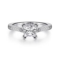 2 CT Princess Cut Moissanite Vintage Engagement Ring In 14K White Gold Solitaire Wedding Ring Promise Ring Men's & Women's Ring Anniversary Ring Gift
