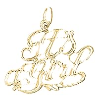 Silver It's A Girl Pendant | 14K Yellow Gold-plated 925 Silver It's A Girl Pendant