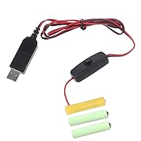 4.5V AAA USB Power Supply Cable with Switch USB to 4.5V AAA LR3 AM4 for LED Light AAA USB Wires