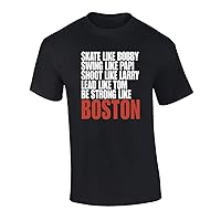 Be Strong Like Boston Graphic Short Sleeve Funny Sports Tee Shirt Black