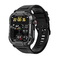 PASNEW Smart Watch for Men (Answer/Dial) 1.8 Inch Touch Screen Tactical Smart Watch Outdoor IP68 Waterproof Sports Fitness with Tracker for iPhone Android Phone Black