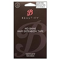 Beautify No Shine Hair Extension Tape Tabs - Double Sided Replacement Tape for Hair Extensions, 120 Tabs per Pack - Shine-Free Hold