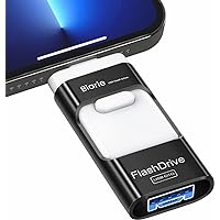 RecovStick for iPhone & Android 4-in-1 External USB Flash Drive for Mobile Phones, Tablets, iPad, Computers and More | Storage for Data, Pictures and Movies | Quick One Click Access