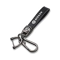 Leather car Keychains, for Nissan Altima Rogue Armada Maxima Murano Pathfinder Series Car Keychain Ring Accessories, Home Gifts for Men And Women Keyrings RC_Black