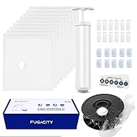 3D Printer Filament Storage Vacuum Bags Kit-Reusable Bag ×10 Pack 35 * 40cm with 10 Desiccants /10 Humidity Card /10 Clips/1 Hand Pump,DustProof and Humidity Resistant for Keep Filament Clean & Dry
