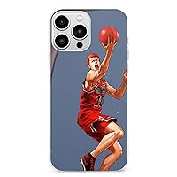 iPhone13 Cartoon Slam Dunk Blue Background Mobile Phone Case Case for iPhone 13 Series, Shockproof Protective Phone Case Slim Thin Fit Cover Compatible with iPhone, iPhone13 Pro