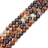 1 Strand Adabele AAA Natural Banded Brown Agate Healing Gemstone 4mm (0.16 inch) Small Round Loose Stone Beads (90-94pcs) for Jewelry Craft Making GC15-4