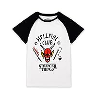 Hellfire Club T-Shirt for Kids | Boys Girls Hawkins Society Eddie White Outfit | Season 4 Merchandise