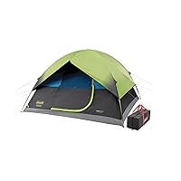 Coleman Dark Room Sundome Camping Tent, 4/6 Person Tent Blocks 90% of Sunlight and Keeps Inside Cool, Lightweight Tent for Camping Includes Rainfly, Carry Bag, and Easy Setup