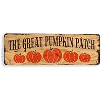 Tin Sign Pumpkin Patch Rustic Fall Produce Metal Sign Decor Halloween Thanksgiving Cottage Farm B046