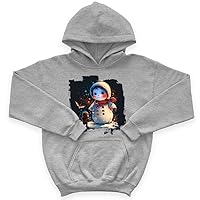 Winter Graphic Kids' Sponge Fleece Hoodie - Cartoon Kids' Hoodie - Snowman Hoodie for Kids