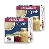 Regular Mouth Mason Jar Canning Lids – Made in the USA – Pack of 12 Lids (2 Boxes -12 Lids Each)