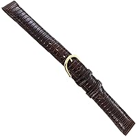 11mm Town & Country Brown Genuine Lizard Padded Stitched Ladies Watch Band Short