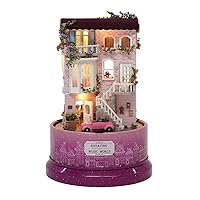 DIY Miniature Dollhouse with LED Light and Music, Dustproof Cover Included, Perfect for DIY Enthusiasts (B-031 Encounter on The Street Corner)