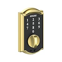 SCHLAGE BE375 CAM 605 Touch Keyless Touchscreen Electronic Deadbolt Lock, Bright Brass