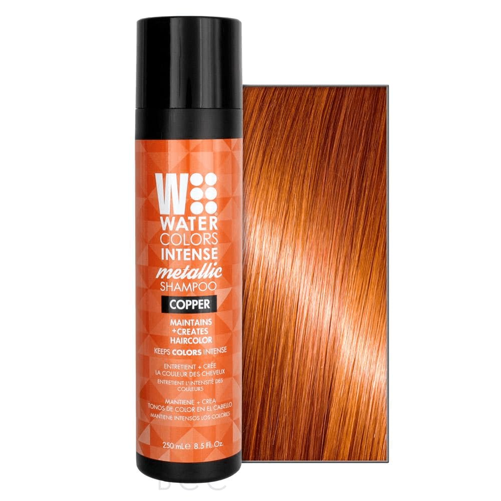 Watercolors Intense Metallic Color Depositing Sulfate Free Shampoo, Maintains & Enhances Hair Color (INTENSE METALLIC COPPER 8.5 Fl Oz).