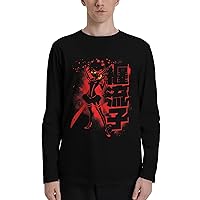 Anime Kill La Kill T Shirt Boy's Summer Round Neck Clothes Casual Long Sleeve Tee Black