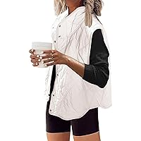 PEHMEA Women Quilted Vest Winter Lightweight Sleeveless Jacket Stand Collar Padded Gilet Coat with Pockets