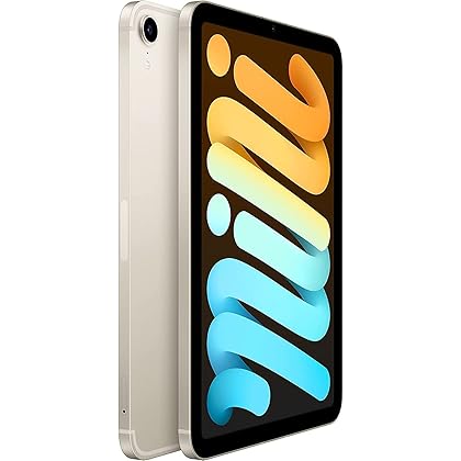 2021 Apple iPad Mini 6 (8.3 inch, Wi-Fi + Cellular, 256GB) Starlight (Renewed)