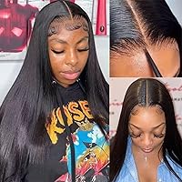 Maxine Straight Wave 7x5 HD Glueless Wigs Human Hair Pre Plucked with Baby Hair 7x5 Pre Cut Glueless Lace Front Wigs Human Hair Bleached Knots Wear and Go Brazilian Remy Human Hair Wigs 26Inch