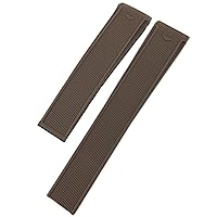20mm 22mm Rubber Silicone Watch Strap Waterproof Bracelet Watchband for TAG HEUER AQUARACER 300 WAY201B Calibre 5 Accessories (Color : Brown no Buckle, Size : 22mm Tag)