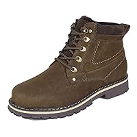 Men's Engineer Boots, Lace-Up Boots, Genuine Leather, High Cut, Large Sizes, Waterproof, Cold Protection, Non-Slip, Outdoor Shoes, Brushed Lining, Anti-Slip, Fashion, Soft, Comfortable