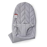 BabyBjörn Fabric Seat for Bouncer, Cotton, Petal Quilt, Light Gray