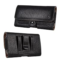 Holster for iPhone 15, 15 Pro, 14, 14 Pro, 13, 13 Pro, 12, 12 Pro, 11, XR, Leather Belt Clip Case with Card Holders, Magnetic Closure