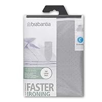 Brabantia Size C (49 x 18 inches) Replacement Ironing Board Cover with Durable Foam Layer (Metallized) Easy-Fit, 100% Cotton