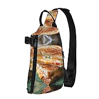 Cheese Sandwiches Print Crossbody Backpack,Travel Hiking Cross Bag Diagonally, Cycling Bag