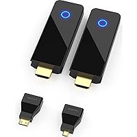 Wireless HDMI Transmitter and Receiver, 1080P 60HZ(Not for 1080i), 98FT, Dual-Band Wi-Fi, 1 TX to 4 RXS, 0.1s Latency, Streaming PC/PS4/Camera/Laptop to TV/Projector/Monitor