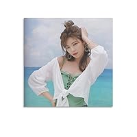 JEONGYEON TWICE Summer Nights behind Music KPOP ARTIST Print on Canvas Painting Wall Art for Living Room Home Decor Boy Gift 24x24inch(60x60cm)
