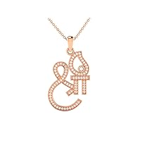 Certified 14K Gold Shree Design Pendant in Round Natural Diamond (0.52 ct) with White/Yellow/Rose Gold Chain Religious Necklace for Women