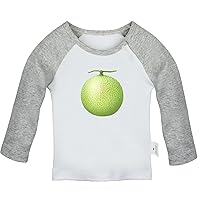 Fruit Almond Melon Cute Novelty T Shirt, Infant Baby T-Shirts, Newborn Long Sleeves Graphic Tee Tops